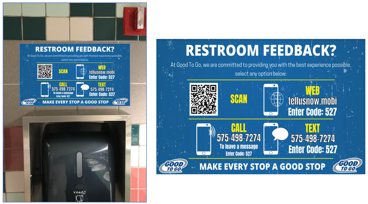 Gas Station Restroom Feedback Sign