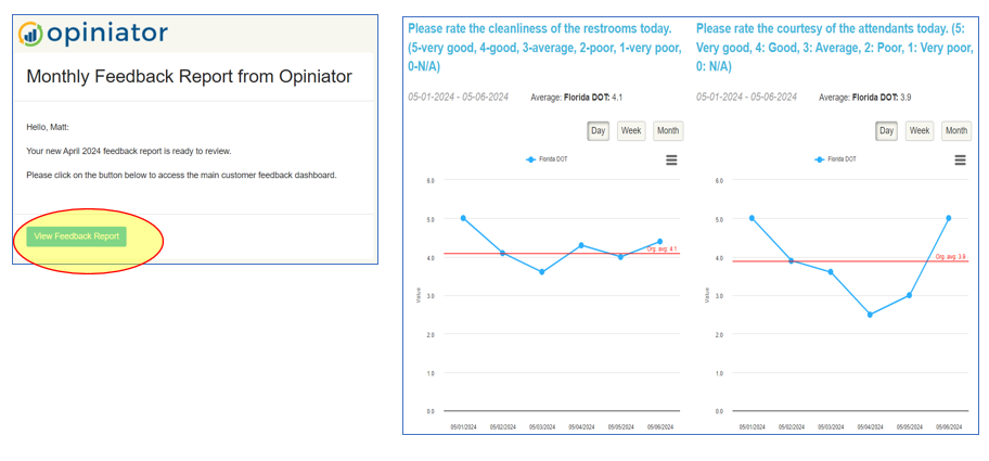 Email access to online Opiniator reports