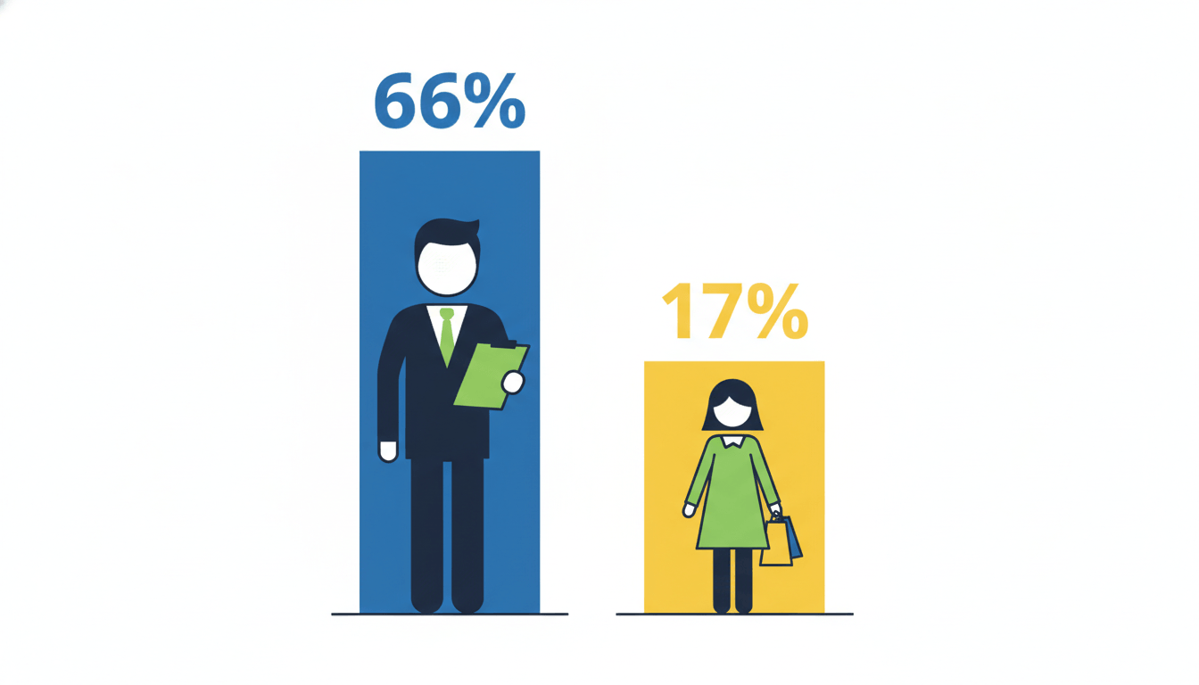 Bar chart comparing 66 percent executive perception to 17 percent customer reality.