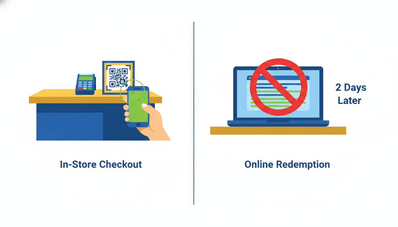 Comparison of immediate on-site QR code scanning versus opening an email two days later.